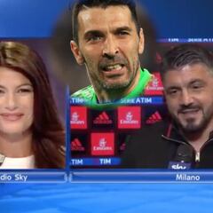 La broma de Gattuso a la novia de Buffon en pleno directo: ella no daba crédito