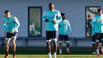 Carvalho durante un entrenamiento con el Betis.