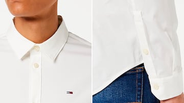 Camisa blanca entallada para hombre.