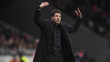 El Cholo Simeone durante un partido en el Wanda.