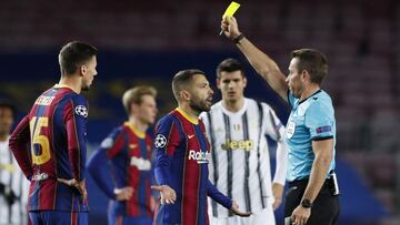 Jordi Alba, amonestado el día de la Juventus.
