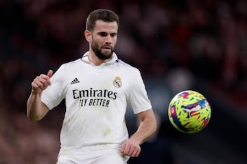 Nacho, en una acción del partido en Bilbao.