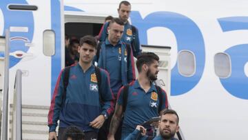 La Roja a su llegada a Canarias.