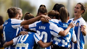 Gol del Espanyol femenino ante el Deportivo Abanca.