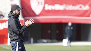 Machín durante una sesión de entrenamiento.