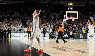 Hezonja desata la locura de los 9.182 espectadores que asisteron al partido en el Movistar Arena.