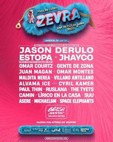 Estopa, Jason Derulo y Jhayco brillan en el primer avance de artistas de Zevra 2025