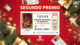 70048, segundo premio del sorteo de la Lotería de Navidad 2025: ¿dónde ha tocado?