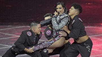 Chanel from Spain singing SloMo performs during the Grand Final of the Eurovision Song Contest at Palaolimpico arena, in Turin, Italy, Saturday, May 14, 2022. 