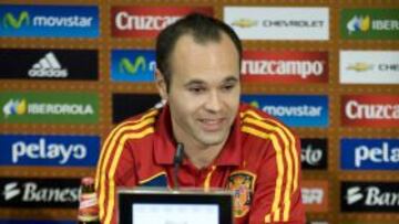 Iniesta, en sala de prensa.