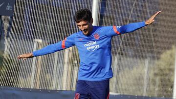 Savic, en un entrenamiento del Atlético