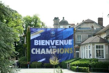 "Welcome to our champions". France's national football academy in Clairefontaine-en-Yvelines.