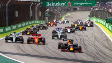 La salida del GP de Brasil de F1.