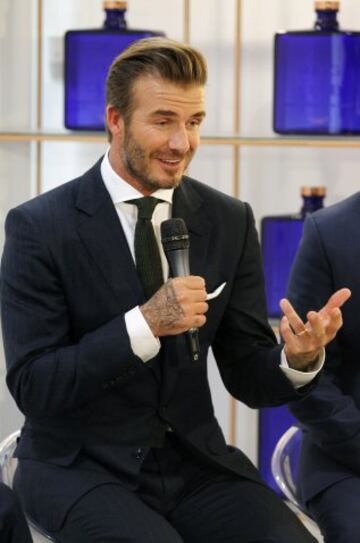 David Beckham y el actor Alex González durante el acto publicitario de Haig Club.