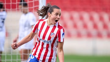 Amaiur, celebrando uno de sus goles con el Atlético al DUX Logroño.