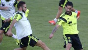 CON LA SELECCIÓN. Carvajal e Isco también formaron parte de la última convocatoria de Vicente del Bosque.