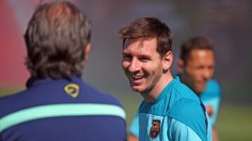 Messi, relajado antes del 'Clásico'.