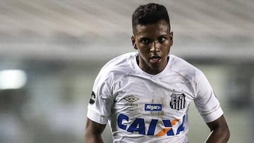 Rodrygo (18 años), en un partido con el Santos.