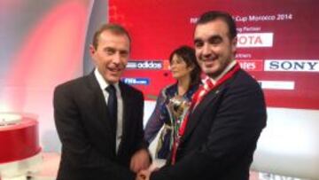 Butragueño, durante el sorteo del Mundialito de Clubes
