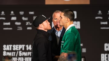 Canelo Álvarez y Edgar Berlanga, en uno de sus últimos cara a cara.