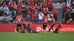 El Mallorca celebra el gol de Baba.