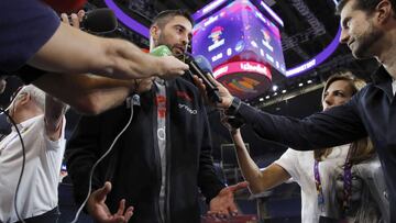 Juan Carlos Navarro, durante una rueda de prensa con la Selección en Estambul.