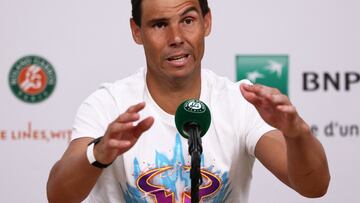 Rafael Nadal, en la rueda de prensa posterior a su derrota antes Zverev en Roland Garros.