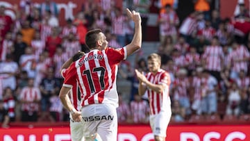 19-08-24. JONATHAN DUBASIN CELEBRA SU PRIMER GOL CON EL SPORTING.