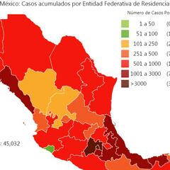 Mapa y casos de coronavirus en México por estados hoy 16 de mayo