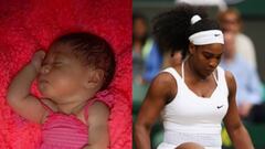 Alexis Olympia, la hija de Serena Williams y el cofundador de Reddit Alexis Ohanian, y la tenista en un partido.