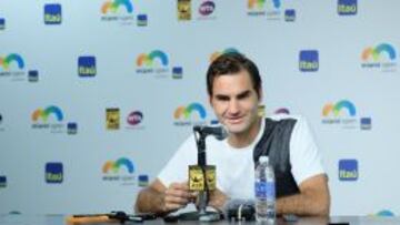 Federer durante el rueda de prensa previa al Masters 1.000 de Miami.
