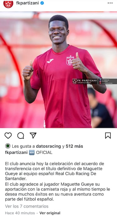 Martija apuesta por Maguette Gueye para cerrar la medular