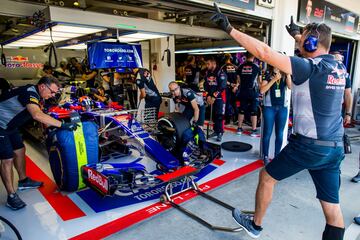 Carlos Sainz durante la clasificación del GP de Hungría.
