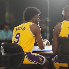 Here is the first look at LeBron James & Bronny James for the Los Angeles Lakers