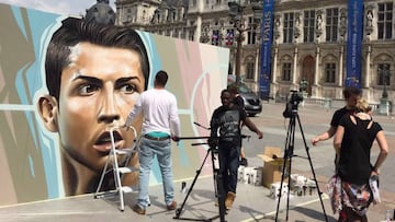 The Cristiano graffiti in Paris as part of a promotion of urban art.