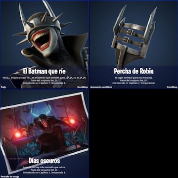 Estos son los objetos que obtendremos en Fortnite al canjear el c&oacute;digo del c&oacute;mic Batman/Fortnite: Fundaci&oacute;n