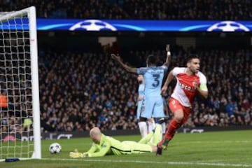 El delantero colombiano marcó el primer y el tercer gol del Mónaco en el partido ante el Manchester City, en Inglaterra, en la ida de los octavos de final de Champions League.