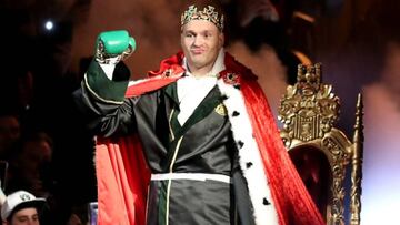 Tyson Fury haciendo su entrada antes de la pelea contra Deontay Wilder en MGM, Las Vegas. Febrero 22, 2020.