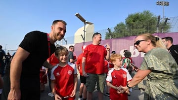 Christian Eriksen, jugador de la selección danesa, en la concentración del Mundial de Qatar.