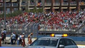 <b>DISCORDIA. </b>Vettel y Red Bull no entendieron la salida del 'safety'.