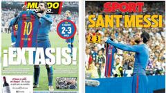 Portadas de los diarios Sport y Mundo Deportivo del d&iacute;a 24 de abril de 2017.