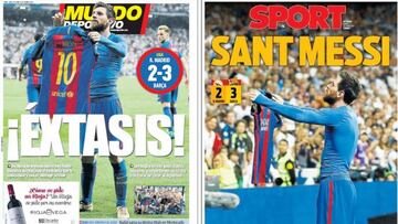 Portadas de los diarios Sport y Mundo Deportivo del día 24 de abril de 2017.