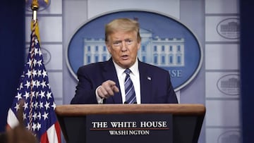 April 21, 2020 - Washington, DC, United States: U.S. President Donald Trump speaks at the Coronavirus Task Force press briefing at the White House. (Contacto)
21/04/2020 ONLY FOR USE IN SPAIN