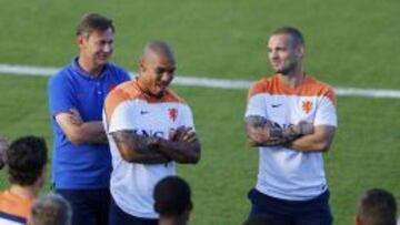 El holandés De Jong durante el entrenamiento.