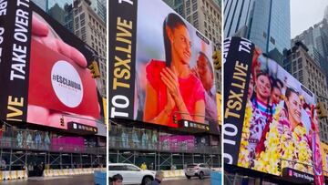 VIDEO: Claudia Sheinbaum en Time Square, ¿qué dice el mensaje y quién lo pagó?