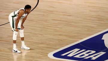 Giannis Antetokounmpo, durante un partido de la NBA con Milwaukee Bucks