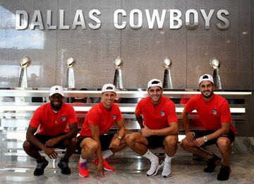 Koke, Lemar, Morata y Marcos Llorente disfrutaron a lo grande visitando las instalaciones de los Dallas Cowboys.