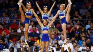 Las cheerleader de los Eagles de Florida Gulf Coast disfrutaron en grande con el triunfo de su universidad. Ahora esperan los Tar Heels de North Carolina.
