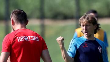 Modric, en un entrenamiento de Croacia en Qatar.