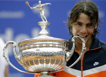 Rafa Nadal en el Conde Godó 2009, ganó a David Ferrer por 6-2, 7-5.